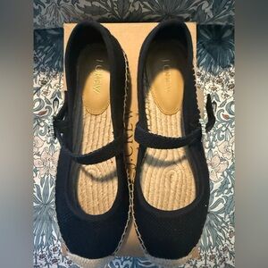 J. Crew Black Espadrille Flats with Strap